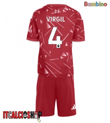 Liverpool Virgil van Dijk #4 Prima Maglia Bambino 2026-27 Manica Corta (+ Pantaloni corti)